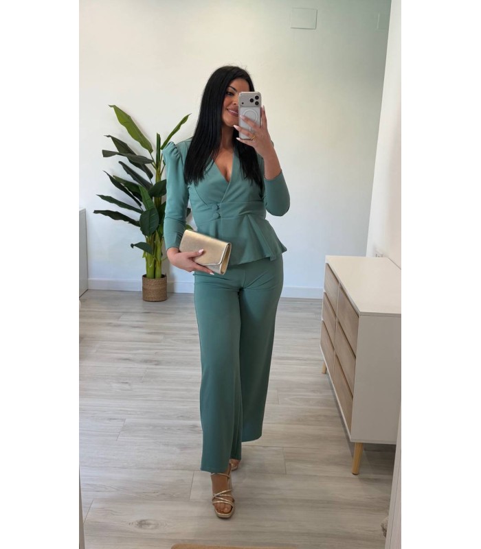 Traje chaqueta Gisella verde