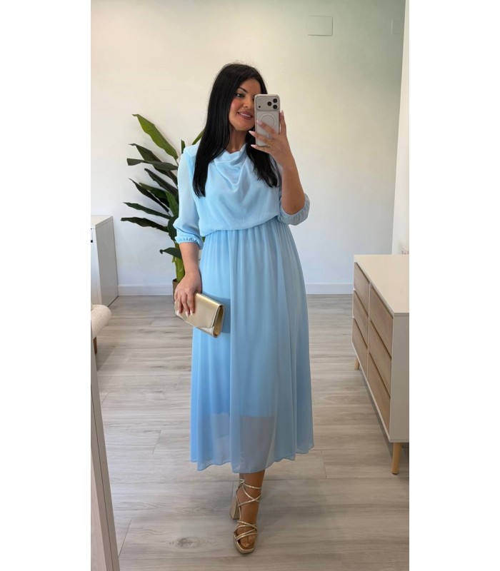 Vestido Blanca celeste