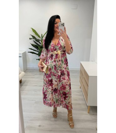 Vestido Ana buganvilla