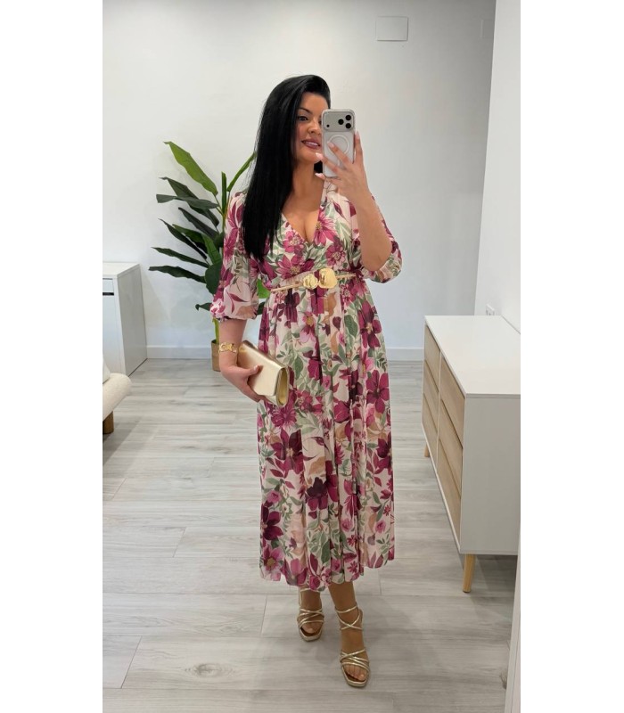 Vestido Ana buganvilla