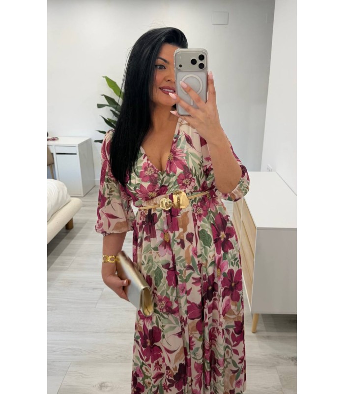 Vestido Ana buganvilla