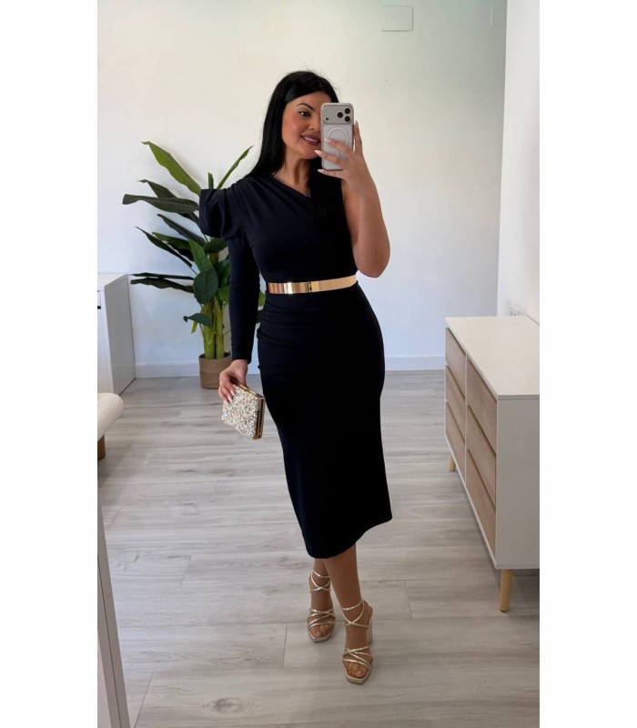 Vestido Brenda azul marino