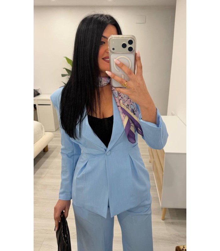 Traje chaqueta Diana celeste