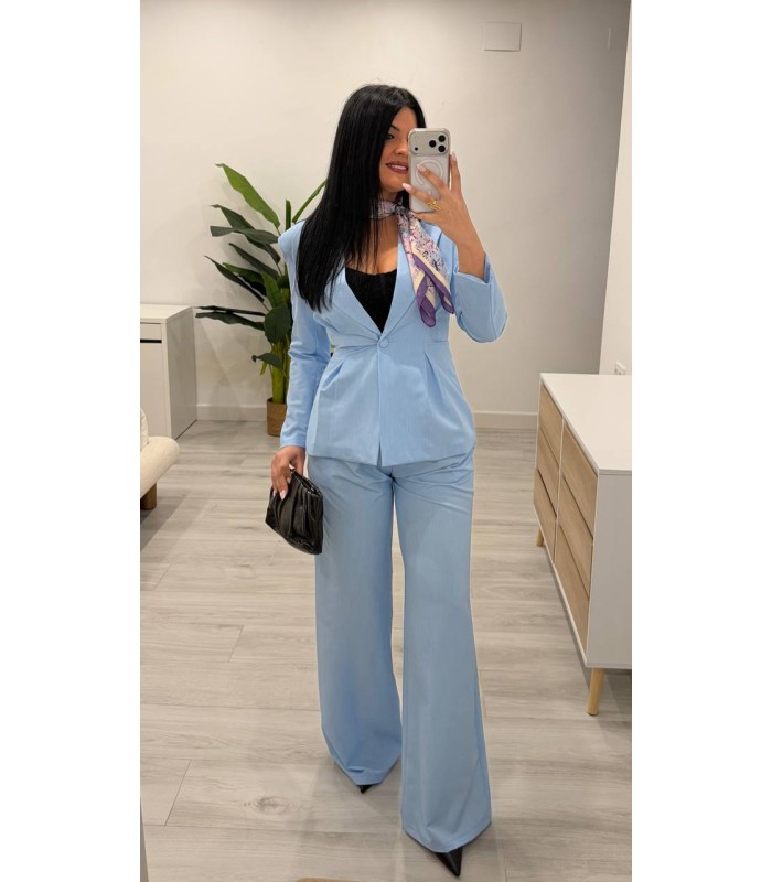 Traje chaqueta Diana celeste