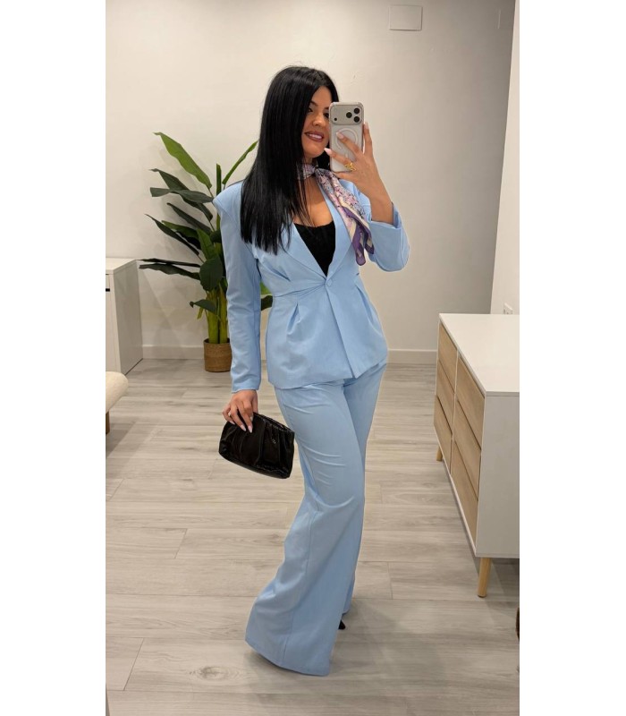 Traje chaqueta Diana celeste