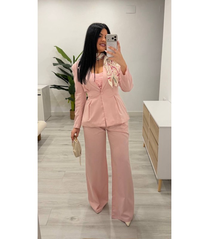 Traje chaqueta Diana rosa