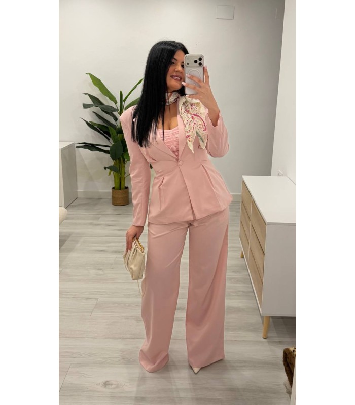 Traje chaqueta Diana rosa