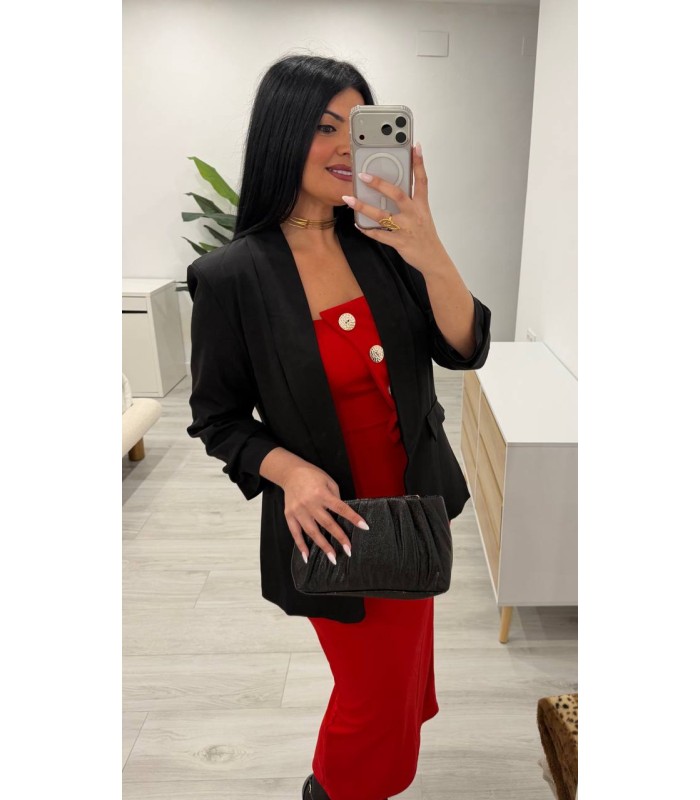 Vestido Rojo botones