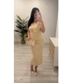 Vestido camel botones