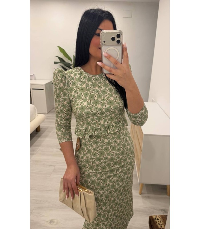 Conjunto flower verde