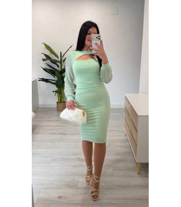 Vestido Graciela verde agua