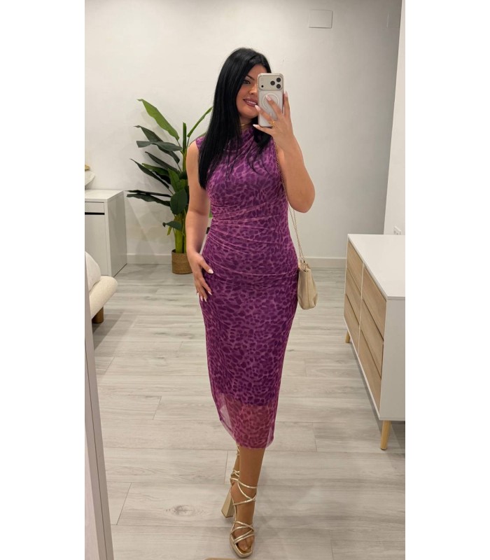 Vestido Mireia buganvilla