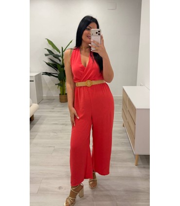 Mono con cinturón Laura coral