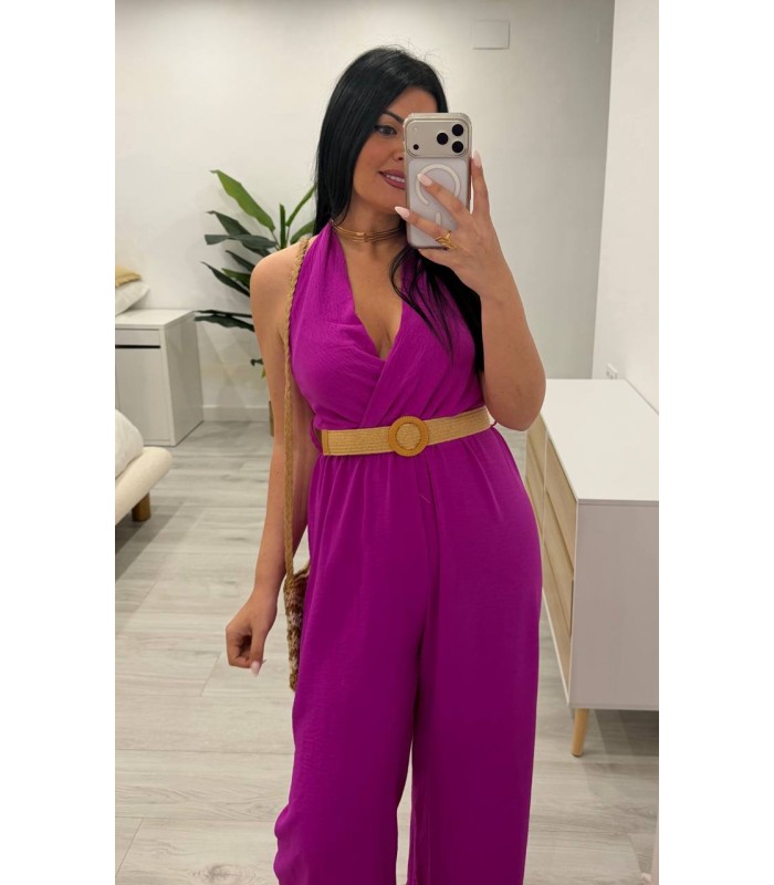 Mono con cinturón Laura buganvilla