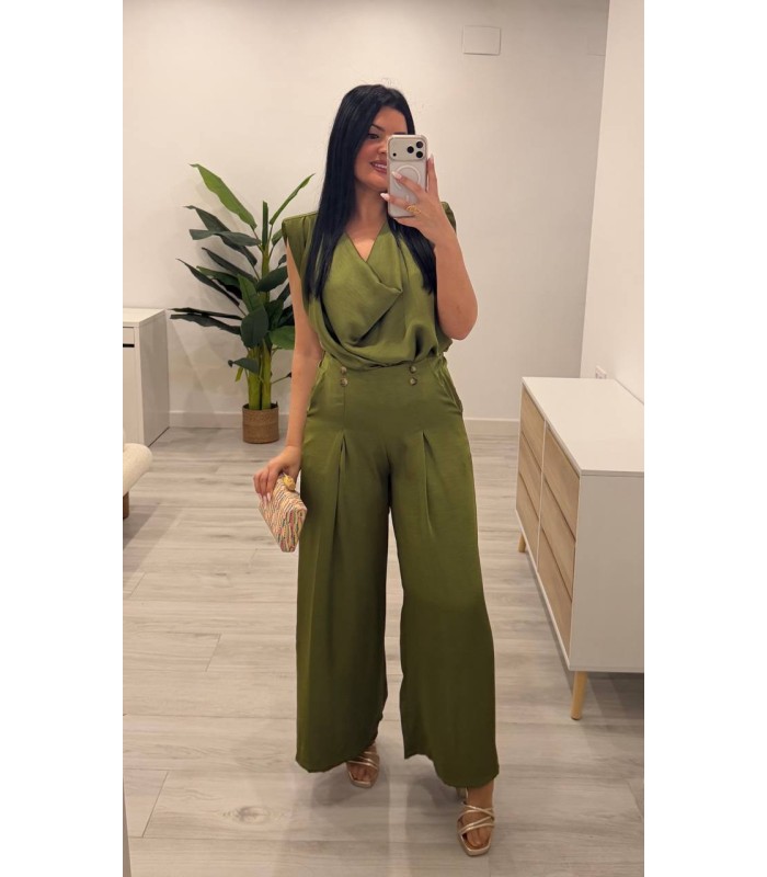 Conjunto Mássimo satén verde