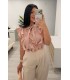 Blusa volantes satén rosa