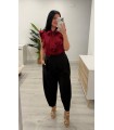 Pantalón globo vestir negro