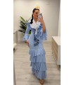 Vestido flamenca celeste