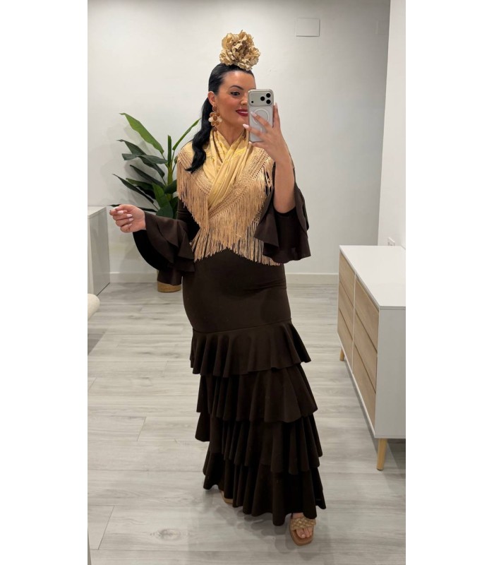 Vestido flamenca marrón