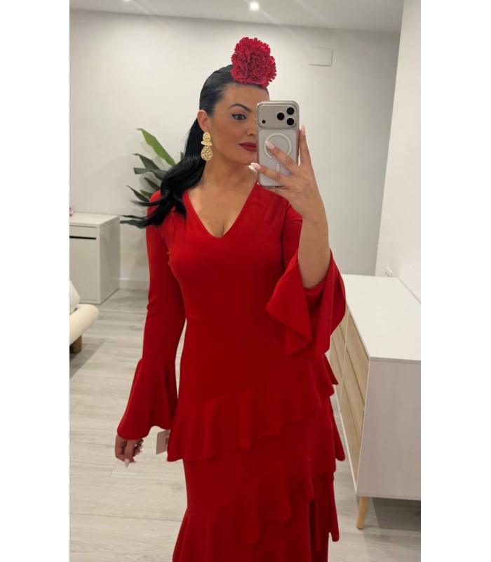 Vestido flamenca volantes rojo