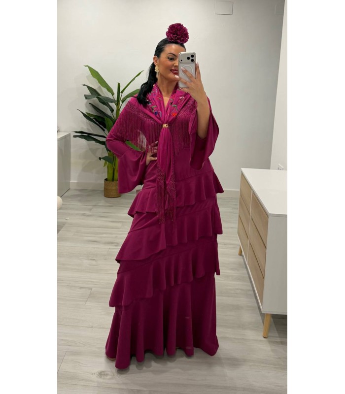 Vestido flamenca volantes buganvilla
