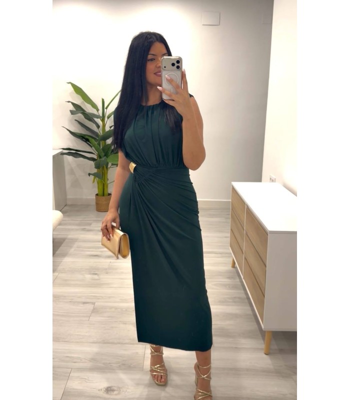 Vestido Egipto verde botella