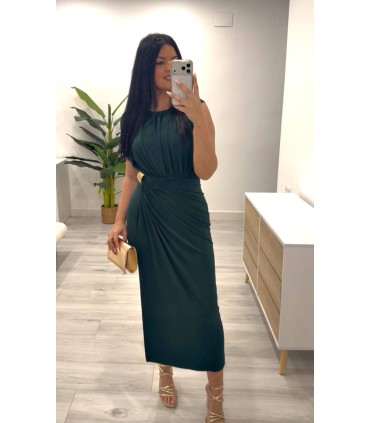 Vestido Egipto verde botella