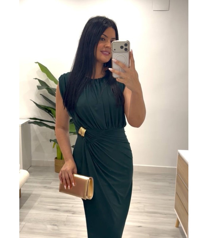 Vestido Egipto verde botella