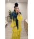Vestido flamenca encajes amarillo