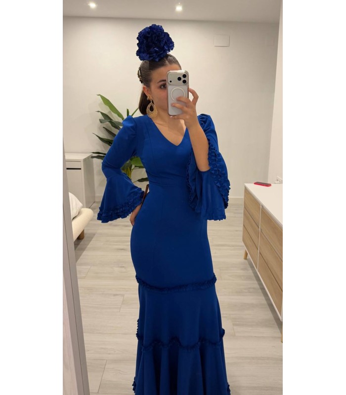 Vestido flamenca Volantitos Paola eléctrico