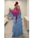 Vestido flamenca volantes celeste