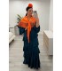 Vestido flamenca volantes petroleo