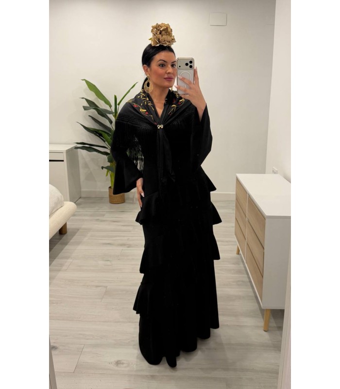 Vestido flamenca volantes negro