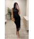Vestido lunares tul negro