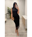 Vestido lunares tul negro