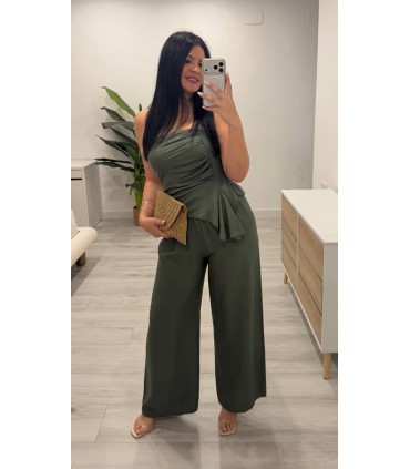 Conjunto lino verde caceria