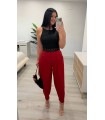 Pantalón globo vestir rojo