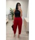 Pantalón globo vestir rojo