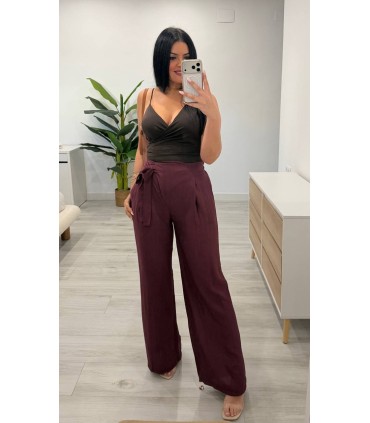 Pantalón lazo granate