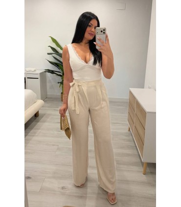Pantalón lazo crudo