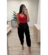 Camiseta encaje licra roja