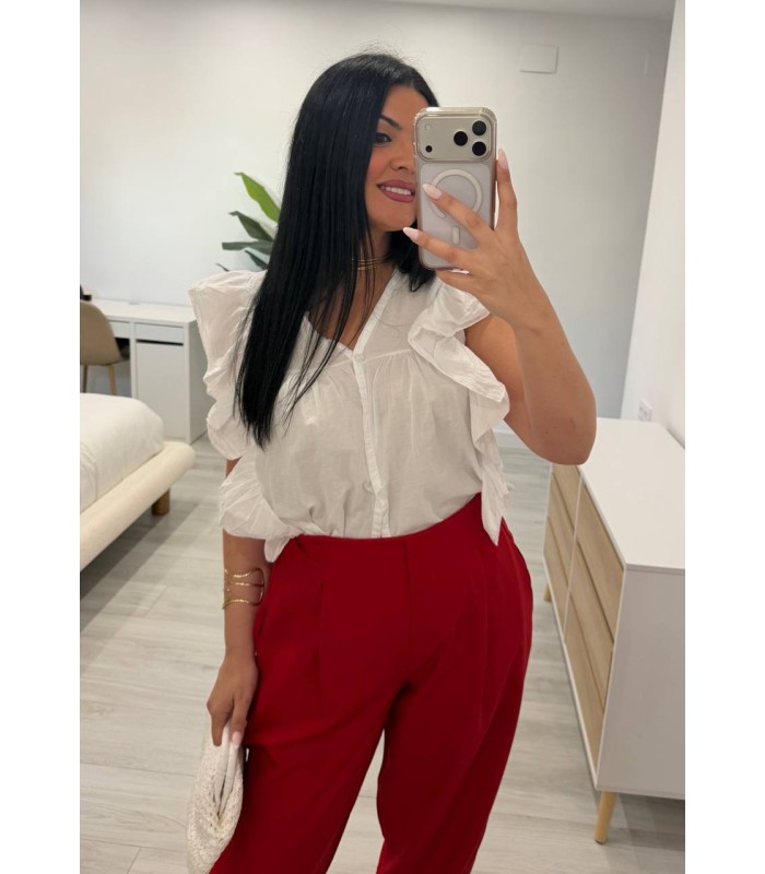 Blusa volantitos blanca
