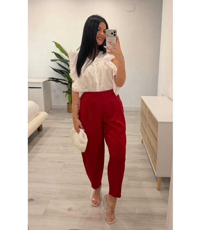 Blusa volantitos blanca
