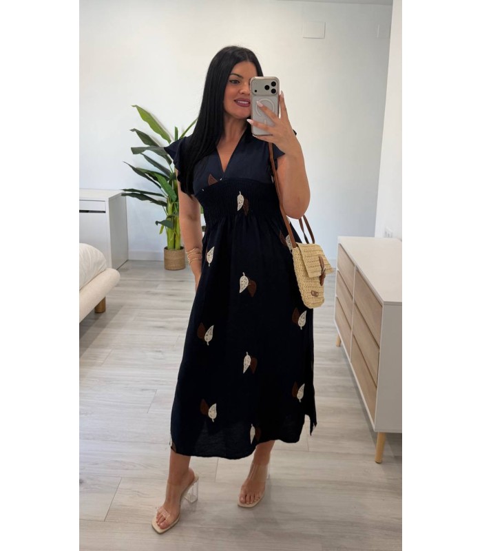 Vestido Lino azul marino