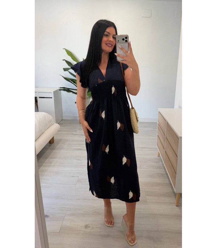 Vestido Lino azul marino
