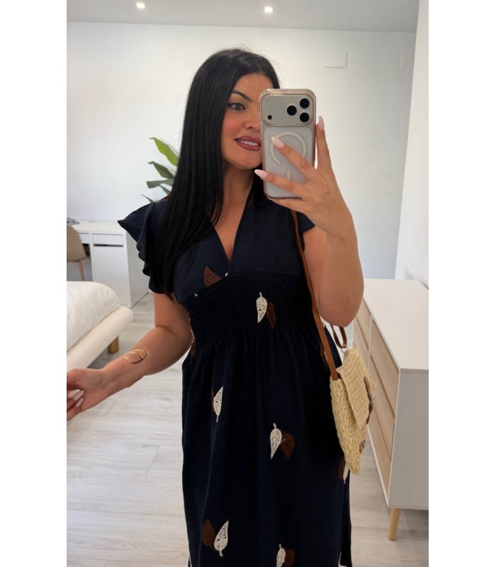 Vestido Lino azul marino