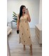 Vestido Lino camel