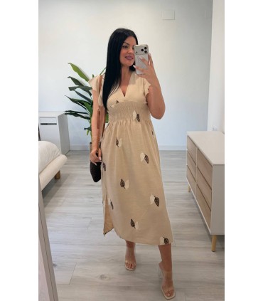 Vestido Lino camel