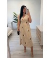 Vestido Lino camel