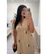 Vestido Lino camel